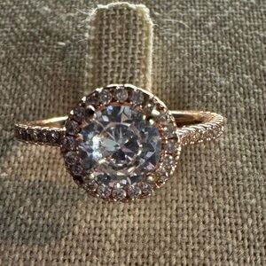 Rose Gold cubic zirconia ring